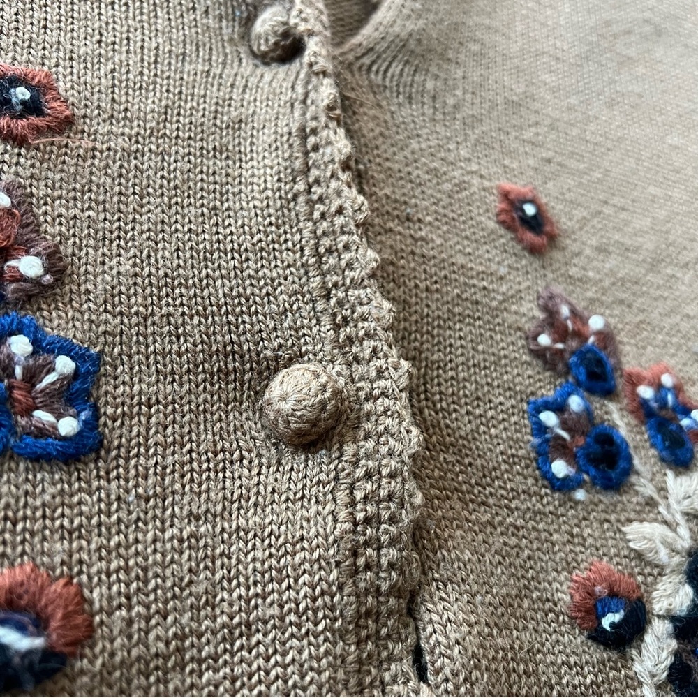 Vintage Koret Floral Embroidered Knit Sweater Vest - Picture 7 of 14